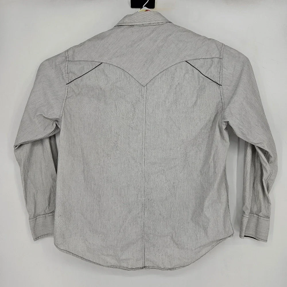 Rock & Roll Cowboy Shirt‎ Mens XL Striped Western Button Up Rodeo Long Sleeve